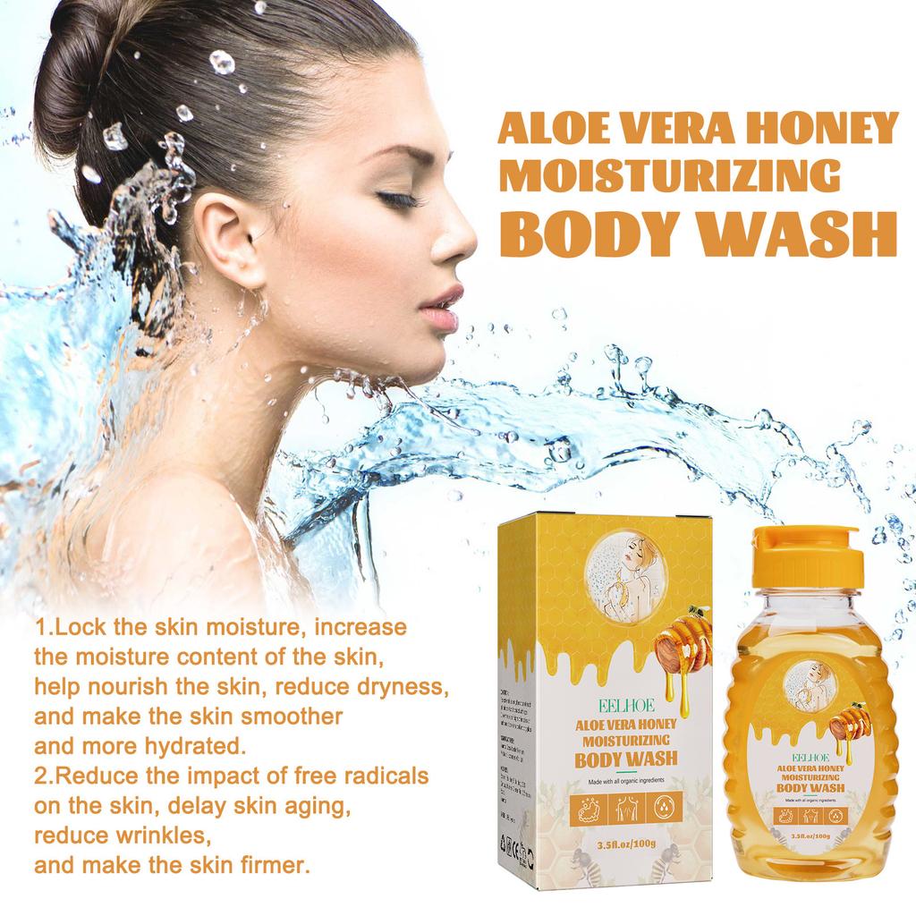 Gel douche au miel pour un nettoyage en profondeur, une exfoliation, une hydratation et un blanchiment de la peau avec un effet raffermissant