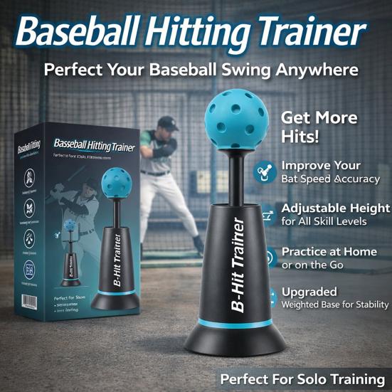 Yousheng Pop-up Trener Uderzeń Baseballowych z 3 Piłkami, Mini Podstawka do Uderzeń Baseballowych dla Idealnego Huśtania, Sprzęt do Treningu Uderzeń Baseballowych Bez