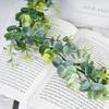 Artificial Silver Dollar Eucalyptus Decor Greenery Garland Leaves Eucalyptus Vines Plant Wall for Wedding Arch Faux Garland