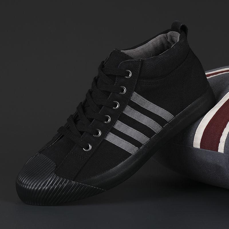 

Мужские парусиновые кроссовки хай-топы на флисовой подкладке: Теплая, Универсальная, Повседневная Зимняя Обувь. Default