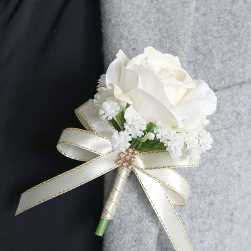 6 Stück Realistischer Seidenblumen-Anstecker Hohe Simulation Seidenrosen-Ansteckblume für Bühnenauftritte und Hochzeitsfeiern