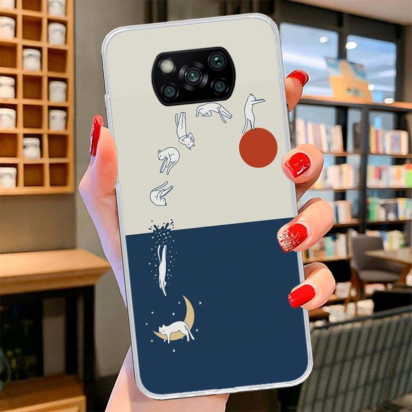 Art Cat Mount Fuji Japan Cover Phone Case For Xiaomi Poco F7 Ultra X7 X6 X5 Pro M7 Redmi 15C 15 13C 13 12C 12 10C 10 9A 9C 9T 9