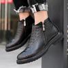 Fashion Versatile Men Boots Leather Comfort Versatile Boots Men Winter Ankle Lightweight Shoes Mens Casual Men Winter Plush Snow Boots