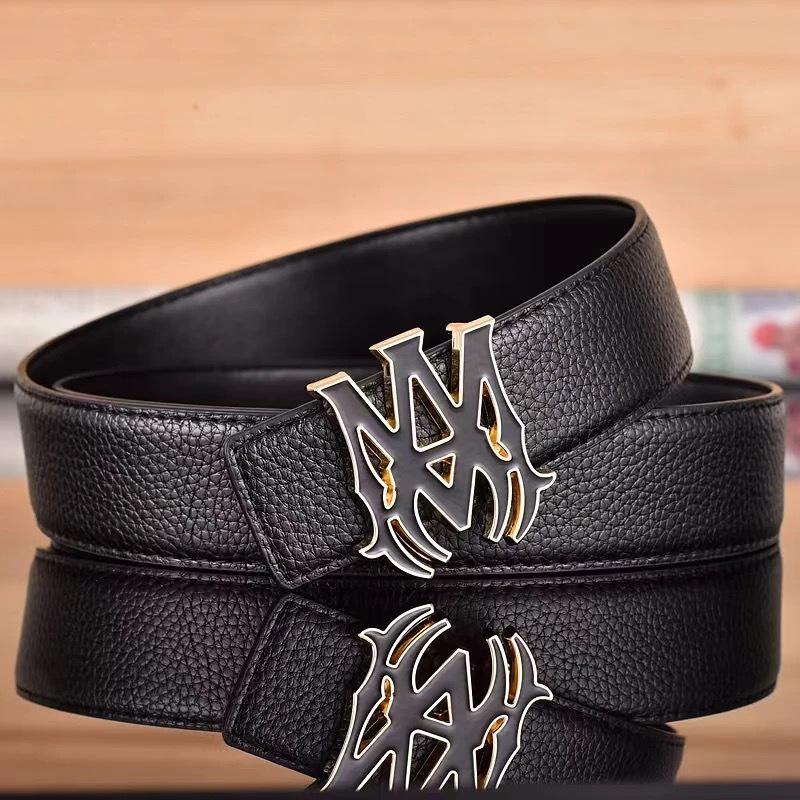 Pánský stylový kožený opasek s hladkou přezkou - Všestranný pro obchod i módu