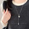 Silver Long Earphones, Pendant, Necklace, Women's Korean New Sweater Chain, Autumn and Winter Niche High-end Accessories