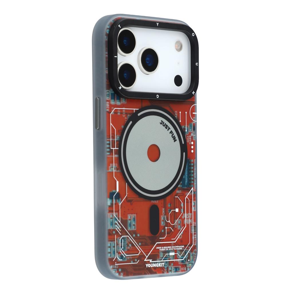 YOUNGKIT Technology Series for iPhone 17 Pro Magnetic Case Hard PC IMD Phone Cover