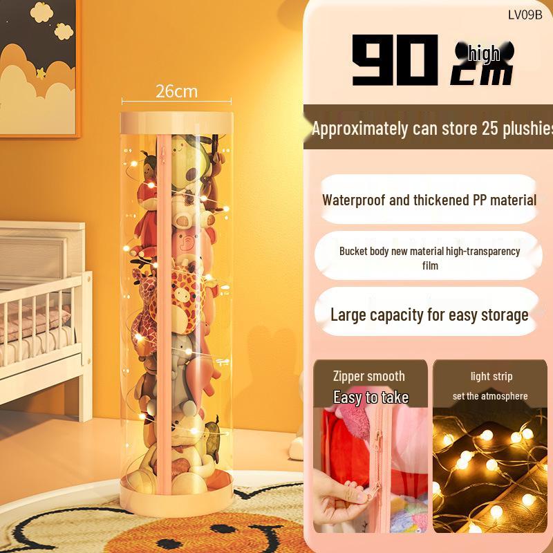 Plyschdocka Förvaringskorg med Dragkedja - Genomskinlig Gosedjursorganisatör