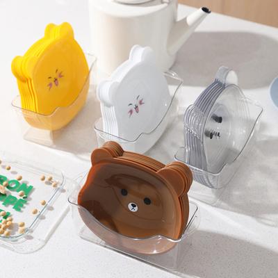 2 Stück Desserttablett mit angemessenem Fassungsvermögen, leicht zu reinigen, langlebig, Cartoon-Bärenform, Saucenteller, Teller, Geschirr