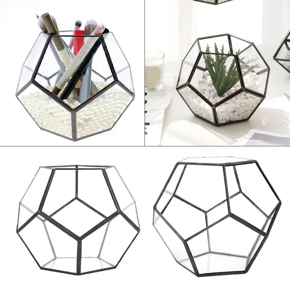 Stilvolle geometrische Form Glas Blumentopf Sukkulenten Pflanze Pflanzer Container Landschaft Dekoration