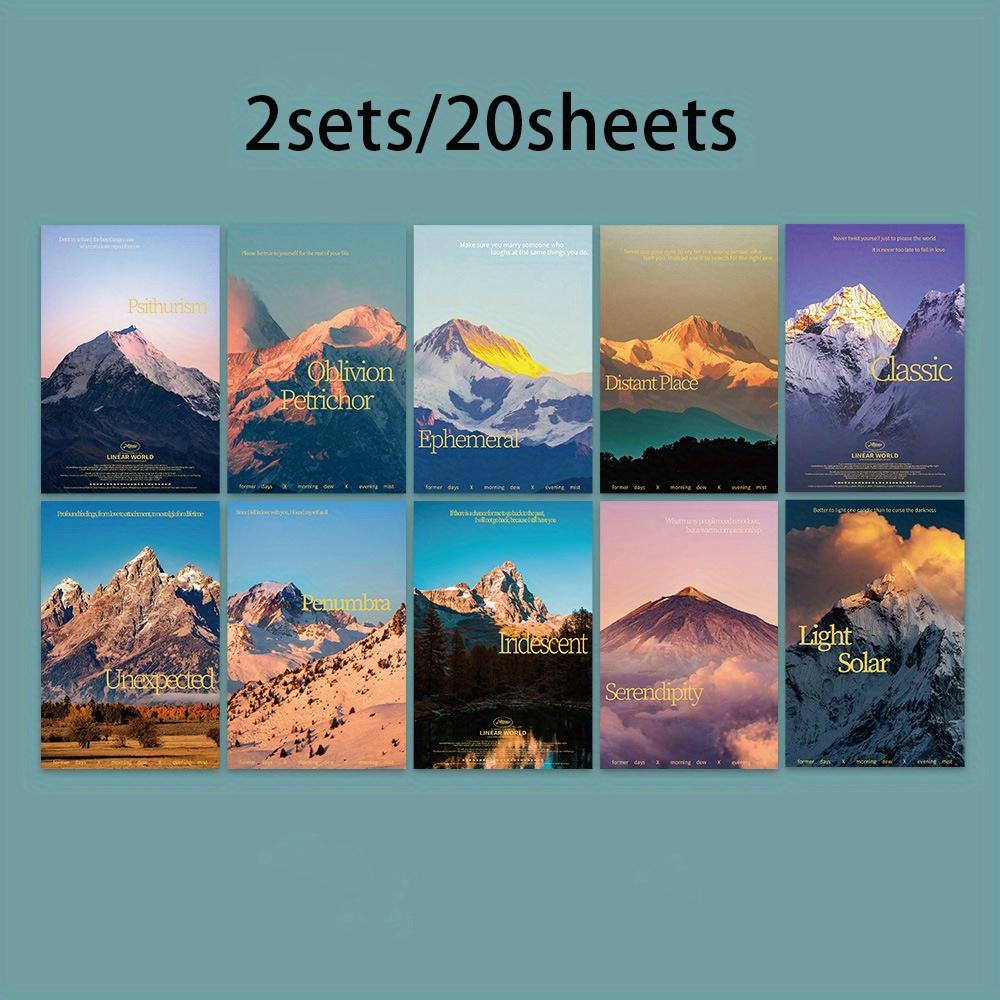 

20 листов открыток с изображением заката Цзиньшань - высококачественные литературные и романтические пейзажные настенные наклейки, идеально подходят для украшения атмосферы и украшения ручного счета 20pcs