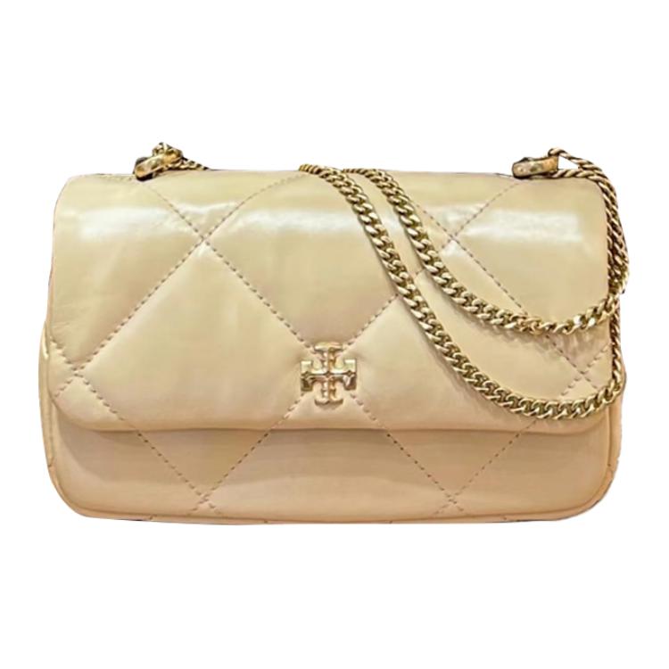 

Tory Burch Kira Diamond Logo Quilted Design Napa Leather Crossbody Shoulder Bag Mini Women bags Vanilla 154710-700 Basic Set (Bag+Dust Bag)