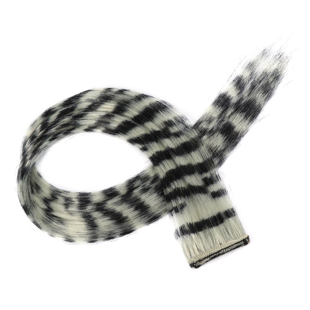 Colorful Hair Highlights Stripe Printed Wig Hairpieces Christmas Clip in Hair Extensions  Girls