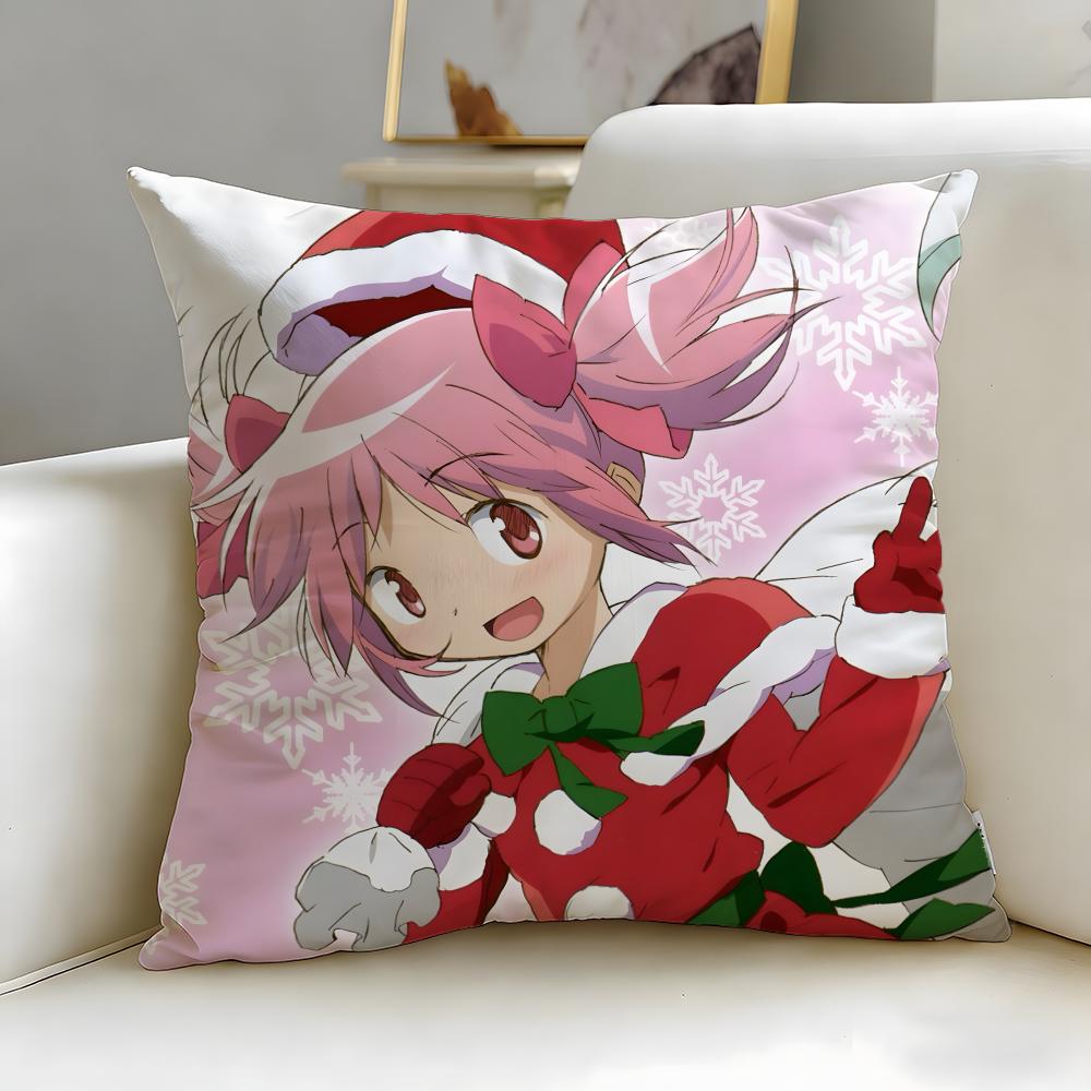 classic anime Puella Magi Madoka Magica Cushion Cover Soft EasyWash Pillow Case Versatile for Couch Bed Travel and Office