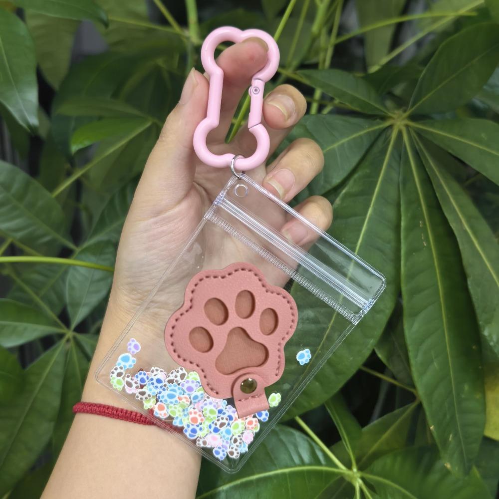 Handmade Cat Claw Keychain Creative Pet Hair Storage Bag Pets Hair Storage Keychain Couple