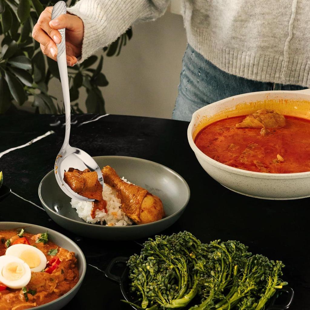 4 Pieces Stainless Steel Serving Spoons Set for Dining Table/Kitchen, 1.8 Mm Heavy Gauge