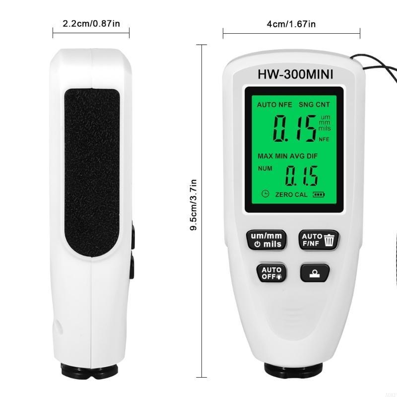 HW300-MINI Coating Thickness Gauge Iron-based Aluminum-based Dual-purpose Galvanized Measurement Paint Surface-Detector A0KF