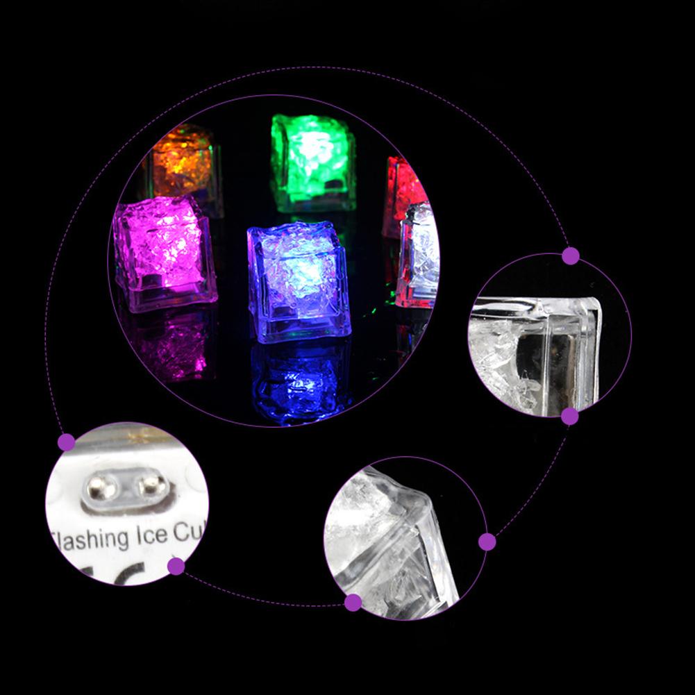 12pcs LED Light Up Ice Cubes, Waterproof Colorful Glowing Ice Cubes For Drinks, Flashing In The Dark Ice Cube For Club Bar Party Decoration