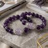 Smooth Beads Bracelet Adjustable Hand Jewelry Elegant Purple Crystal Hand Chain  Gift