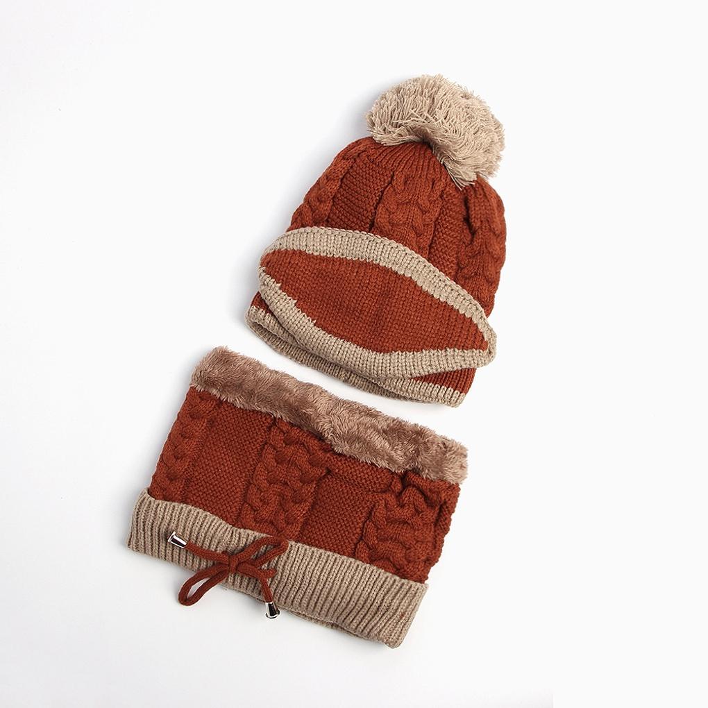 Winter Cold Weather Gear: Neck Warmer, Fur Hat Set, and Caramel Knit Mask