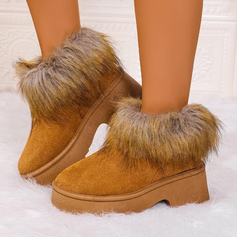 

2025 Women s Winter New Fashion Round Toe Designer Chelsea Boots Comfortable Short Barrel Plus Velvet Thickening Warm Snow Boots 36