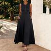 2026 Summer Casual Sweet Loose Sleeveless Round Neck Long Dress for Europe and America