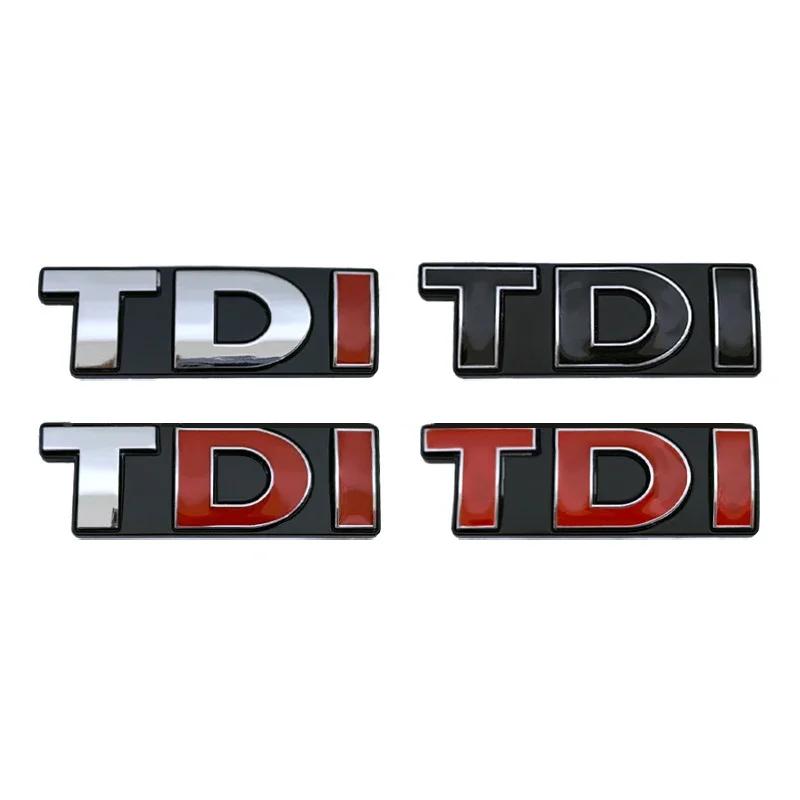 VEMZG1 Metal TDI Logo Front Hood Grille Rear Trunk Badge Emblem Sticker Decals for VW Polo Golf MK5 MK6 Jetta Passat GTI Touran Bora
