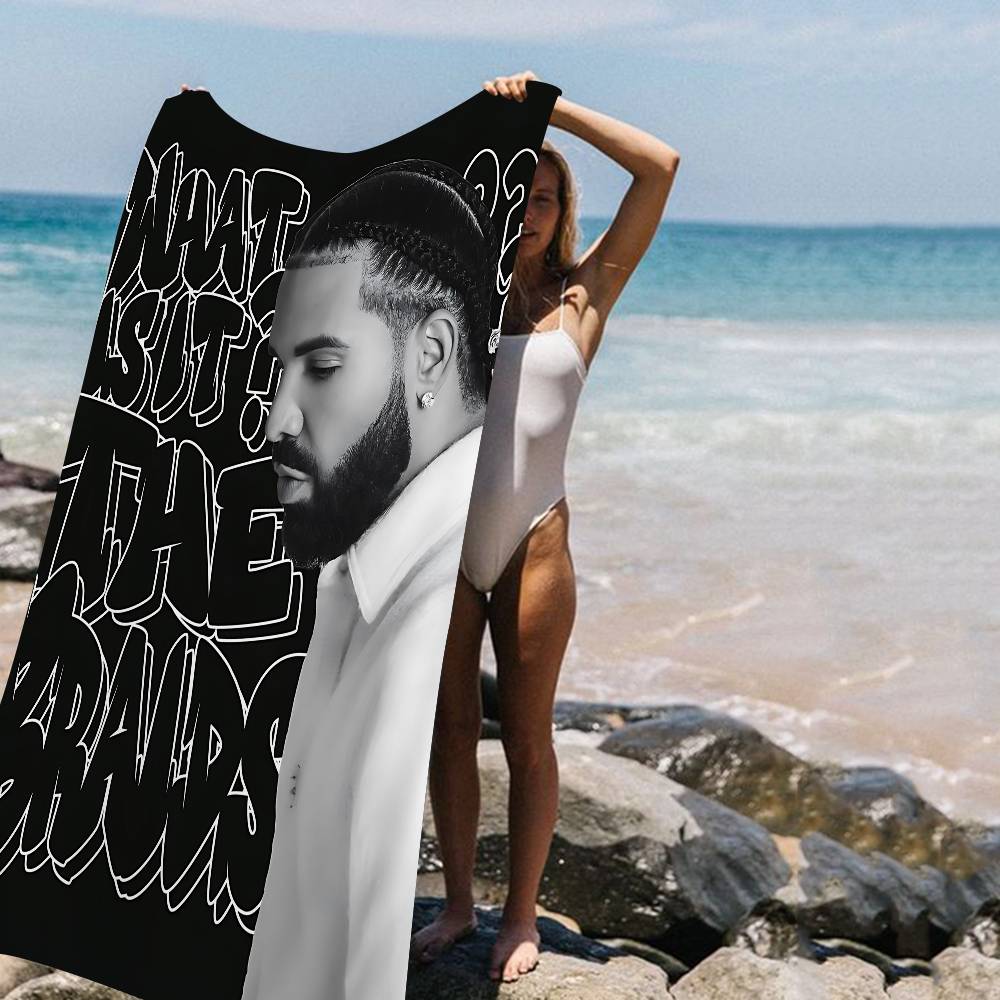 Coperta in Microfibra Bianca Nera Drake Asciugatura Rapida Asciugamani da Spiaggia Stampa Oversize Super Assorbente Coperta Asciugamano da Piscina