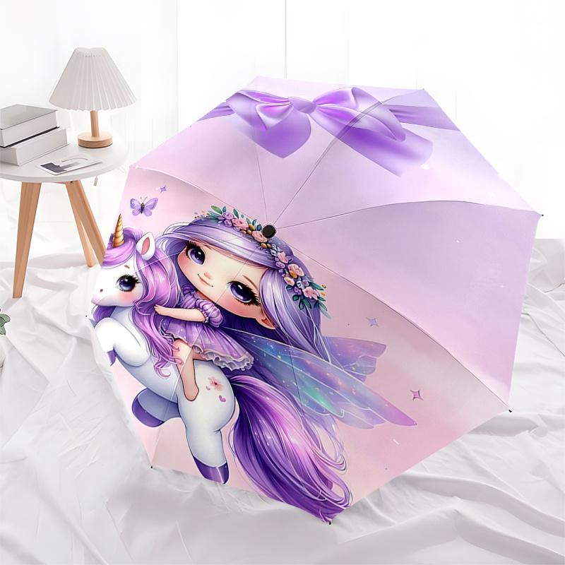 

Unicorn Fantasy: Magical Automatic Umbrella with Floral Crown Perfect for Fans, Travelers, and Everyday Use!0104043a