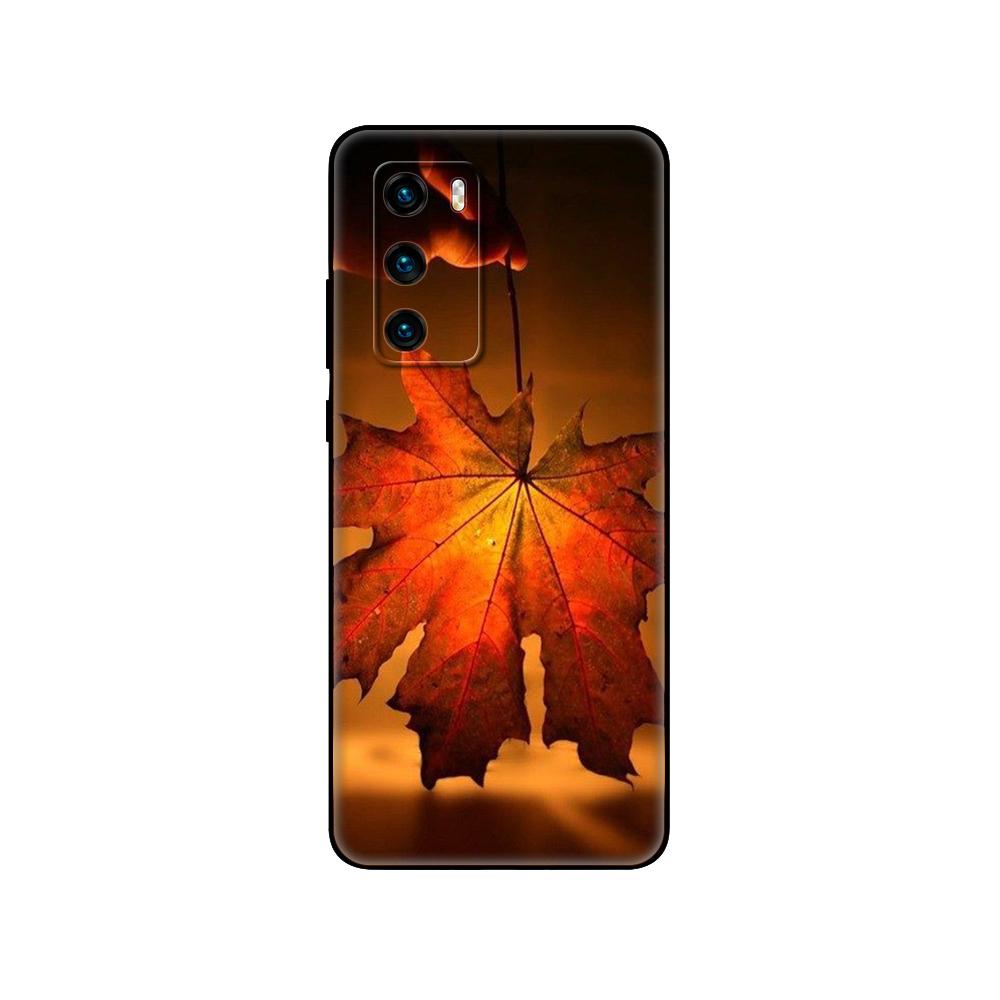 Black Tpu Case For Huawei P30 Lite P30 Pro P40 Case For Huawei P40 LITE E P Smart 2020 Case Cover Autumn Leaves Fall  Splendid