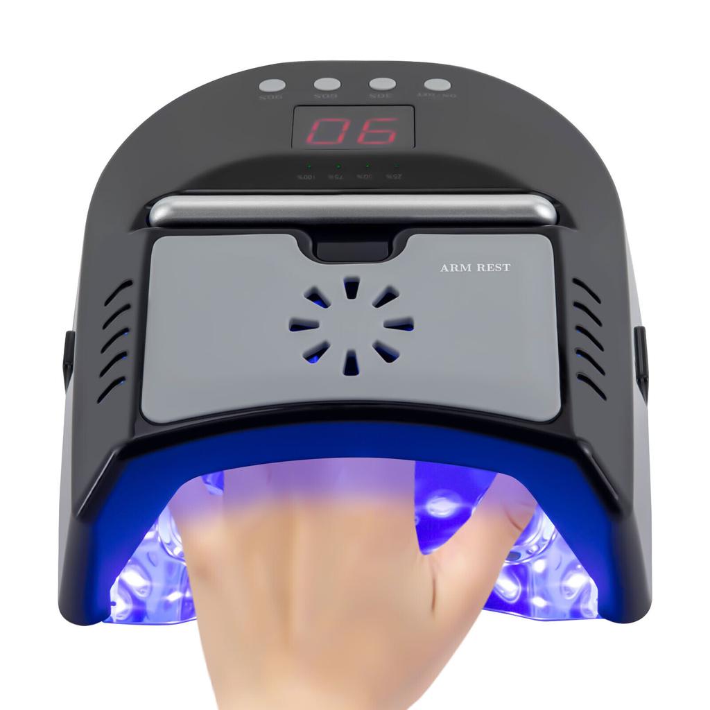 New 72W Cordless UV LED Nail Lamp Rechargeable Nail Dryer Lamp For Gel Nails+Fan