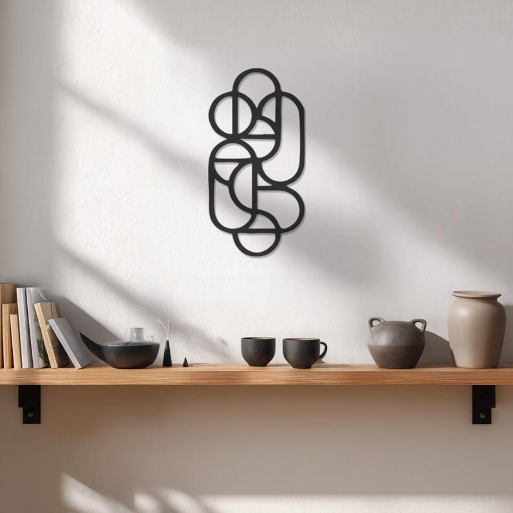 Modern Geometric Metal Wall Art Abstract Line Sculpture Minimalist Vertical Decor Home Office Gift
