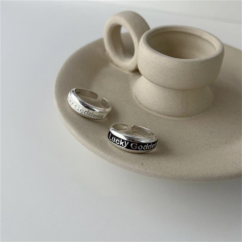 Korean Version of Lucky God English Letter Ring Does Not Fade Drip Glaze Index Finger Ring Ring