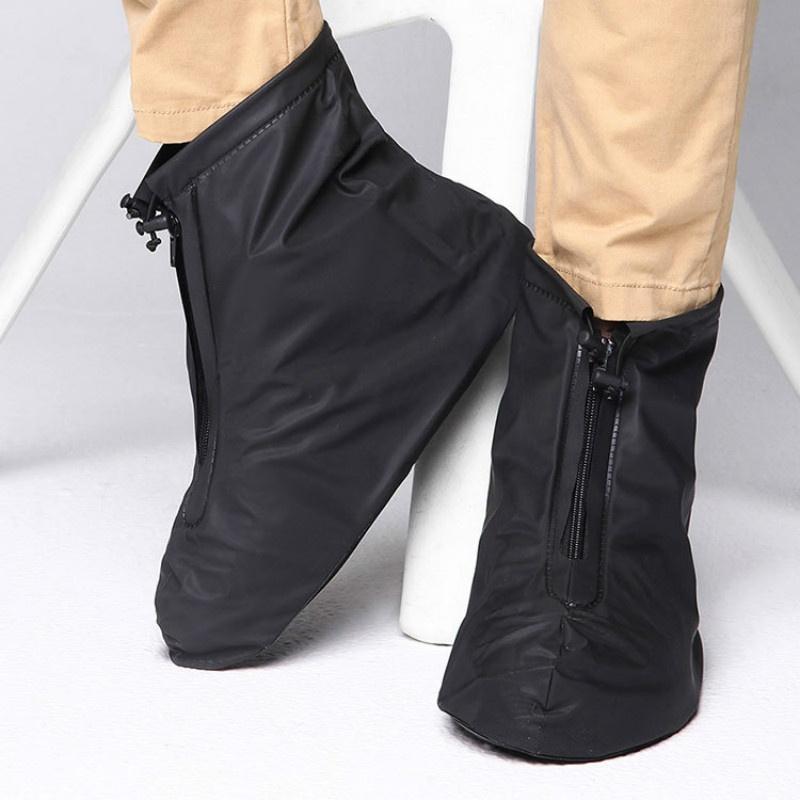 Unisex Waterproof Rain Shoes Covers Non-slip Case with Zipper for Women/man/kids