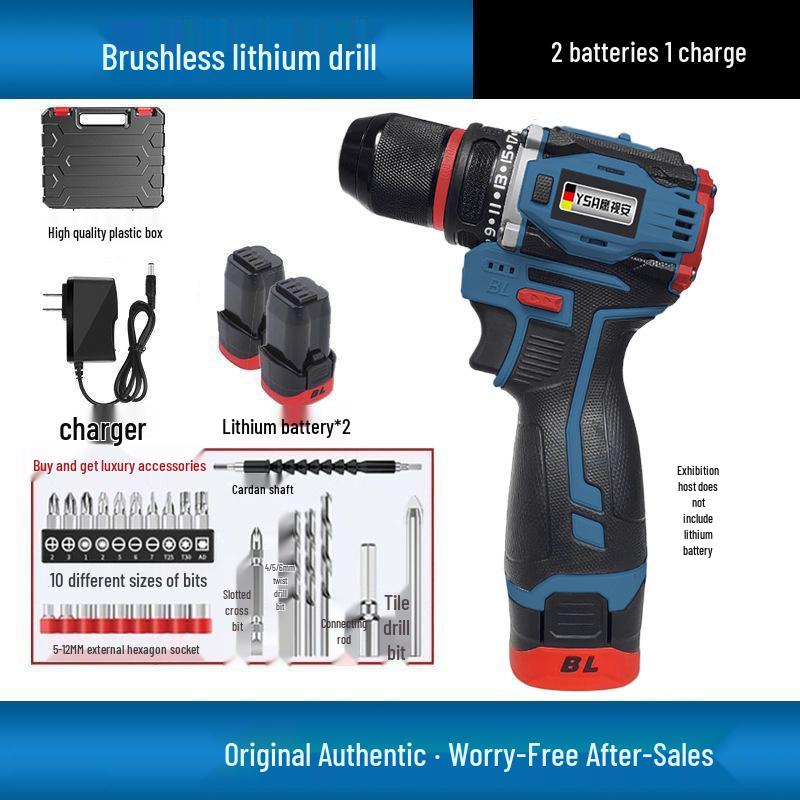 High-Power Brushless Multi-Function Rechargeable Electric Drill and Screwdriver
