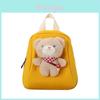 Kids Cartoon Animal Backpack With Plush Bear Doll Decoration For Toddler School And Outdoor Use