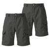 Men's Color Cargo Shorts 2-Pack with Button and Elastic Waist, 6 Pockets