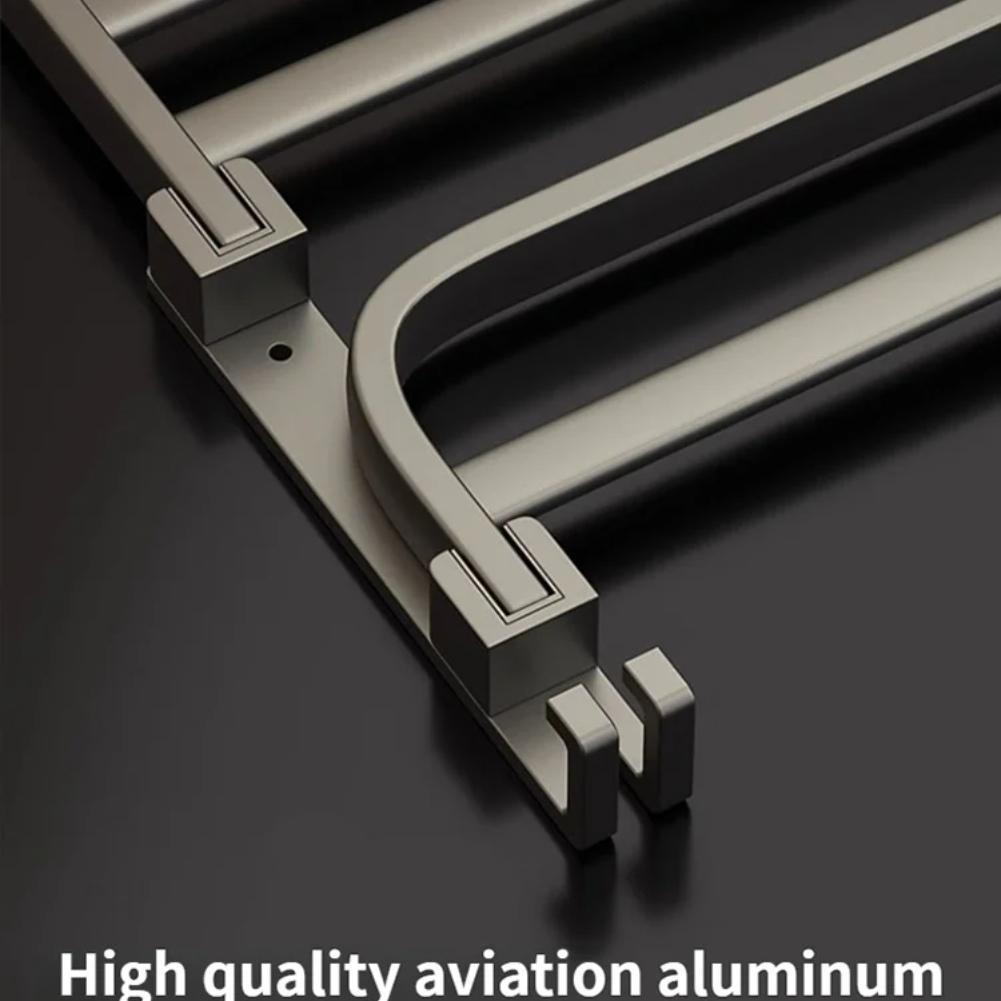 Upgrade And Thicken Grey/Black 50CM-60CM Folding Aluminum Towel Rack Holder With Hook Towel Holder