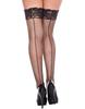 Chic Self-Adhesive Black Stockings Fine Fishnet and Seam Effect Mh49327 Blk