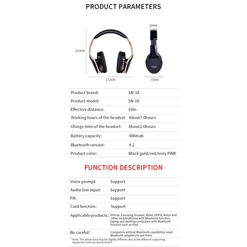 Wireless Headphones Bluetooth Headset 
