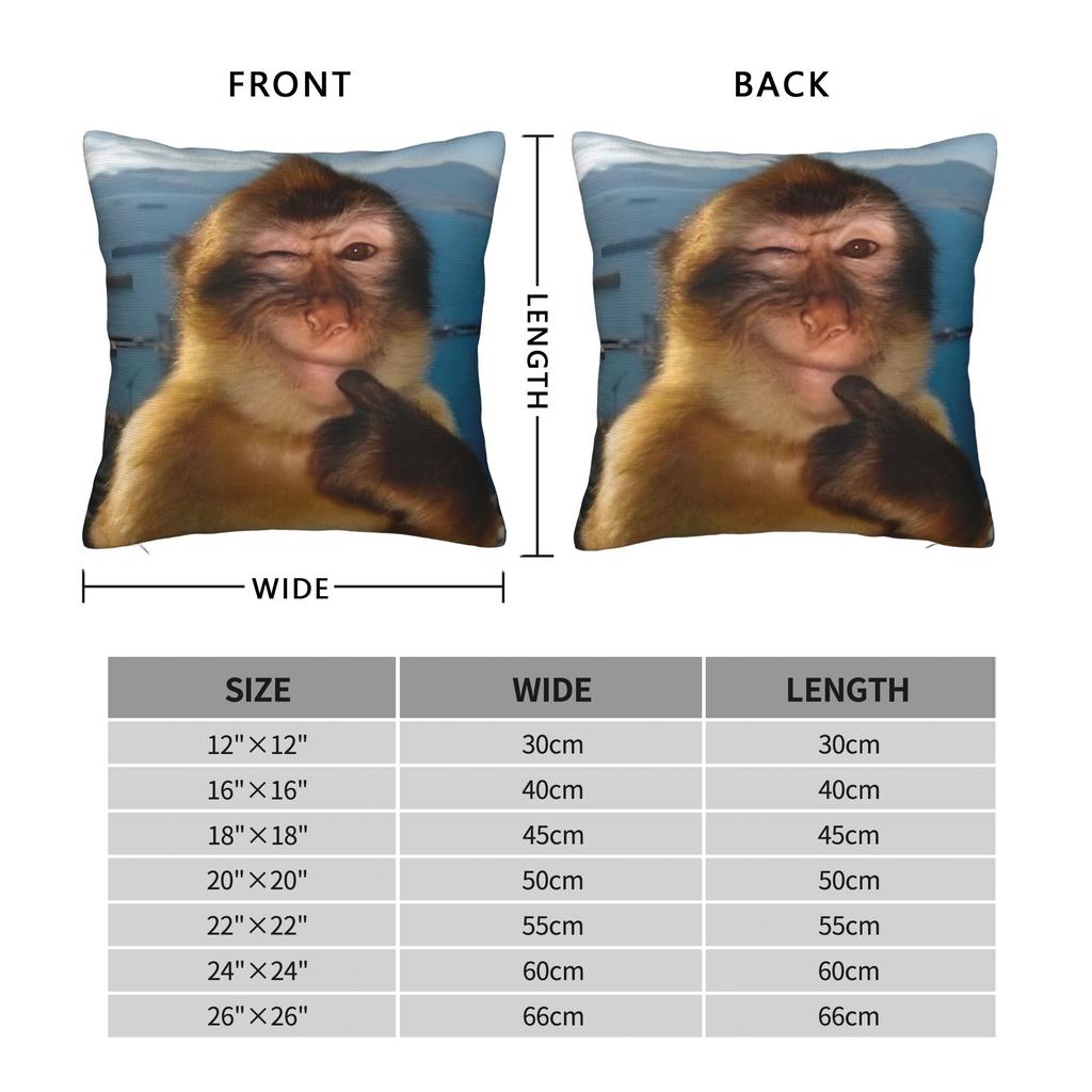 Flirty Monkey Pillowcase Double-Sided Printing Polyester Cushion Cover Decorations Pillow Case Cover Home Zipper 45*45Cm