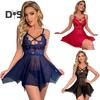 1 Set Playsuit Panties Set See-through Mesh Low-cut Lace Bow Backless Sleeveless A-line Hollow Out Soft Pornographic Thin Elastic High Waist