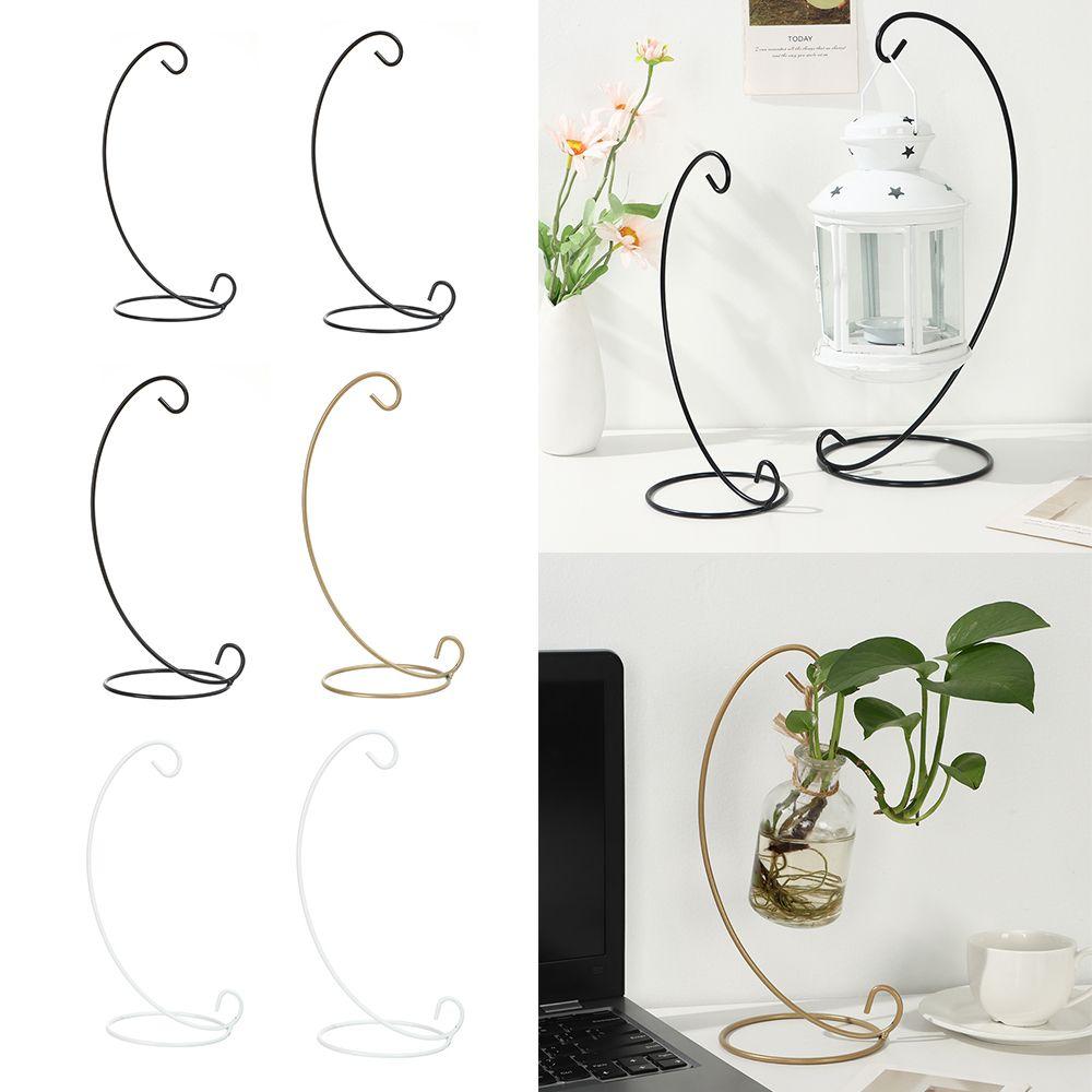 Micro Landscape Ecological Bottle Iron Hanging Retro Glass Ball Hanging Stand Candle Holder Hook Flower Rack Iron Frame