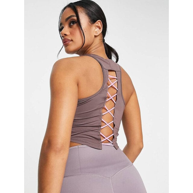 

Новинка сливового топа с кружевной спинкой Nike One Training dri fit