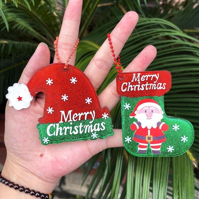 2Pcs Christmas Ornament Resin Mold, Holiday Silicone Mold, Jingle Bells/Gingerbread Men Bauble Mold