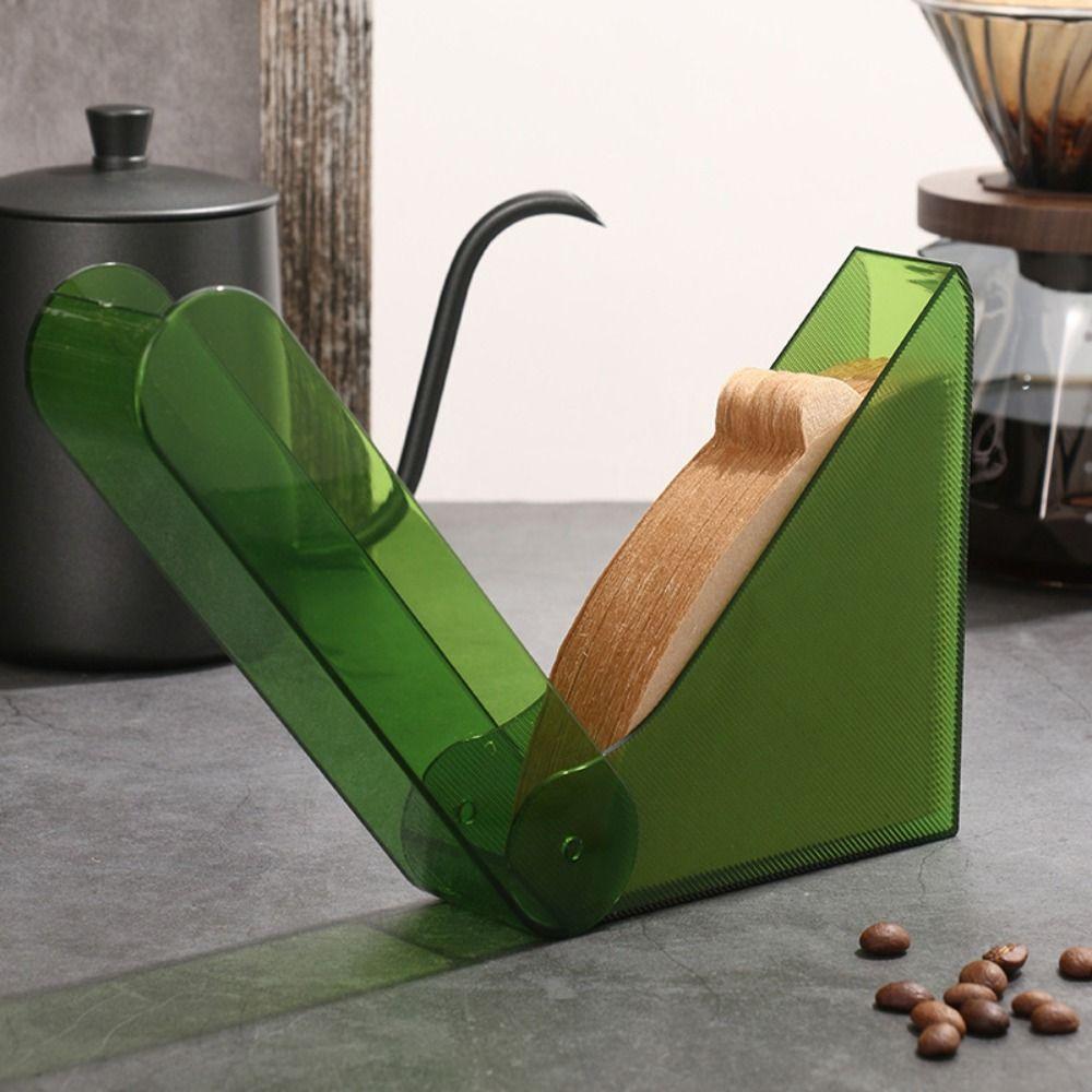 Large Capacity Hand Drip Coffee Paper Holder Dust-proof Coffee Filter Paper Dispenser  Countertop