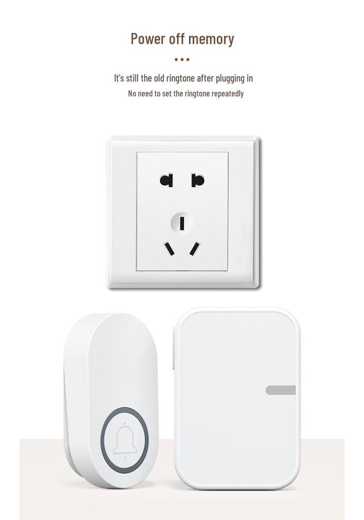 433 Wireless Waterproof Kinetic Doorbell – Battery-Free Smart Home Security Doorbell