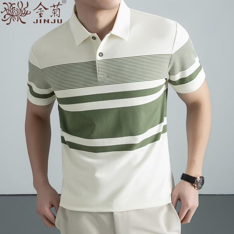 Jinjuj Men s Summer Cotton Blend Color-Block Polo Shirt 58