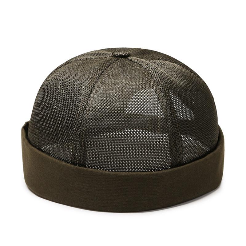 Simple American Retro No Brim No Brim Watermelon round Cap Pure Mesh Hat Breathability Men Women Hip Hop Hat