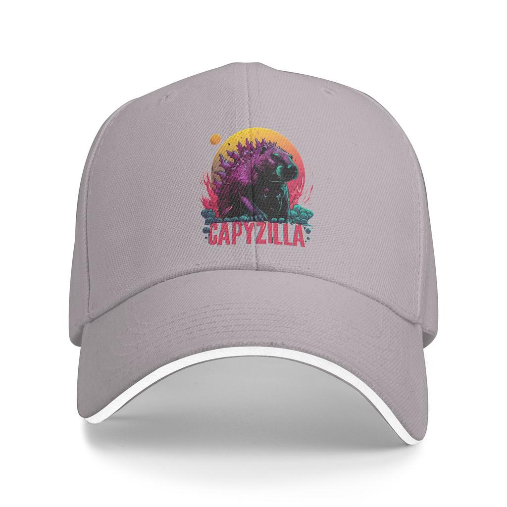 Capyzilla Capybara Baseball Cap Y2k Retro Men Adult Trucker Hat Breathable Custom Logo Running Hippie Snapback Cap