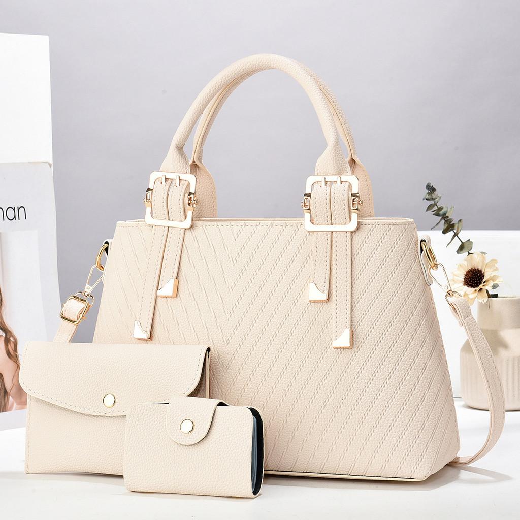 

Capacity Large Fashionable Shoulder Bag Set In Soft Pu With Elegant Macaron Color Options OffWhite